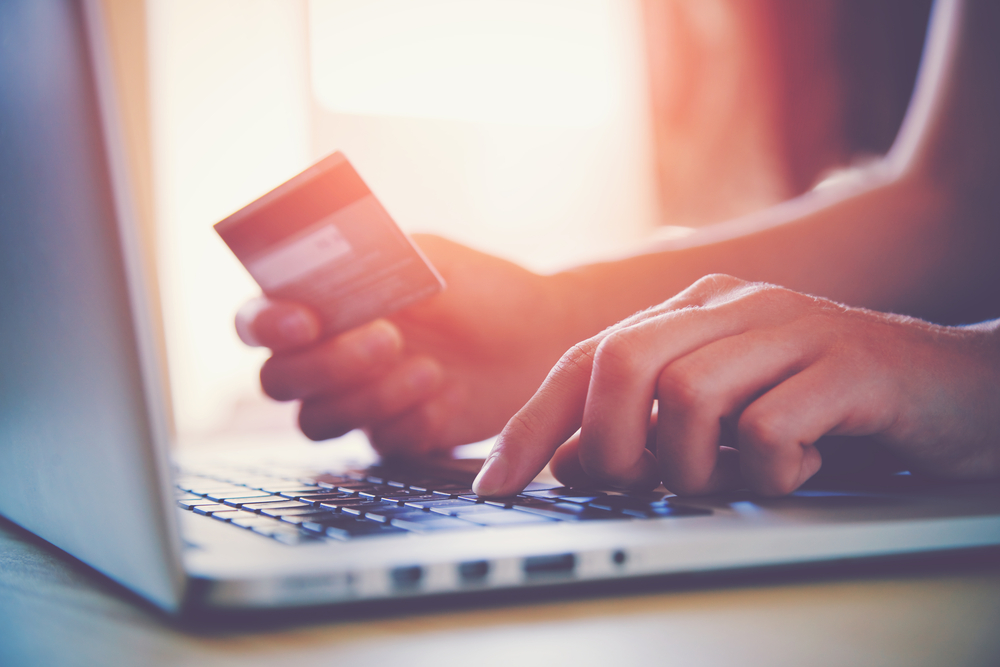 credit card being used to make purchase online