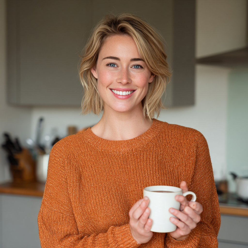 Woman smiling confidently after finding the right £100 loan deal