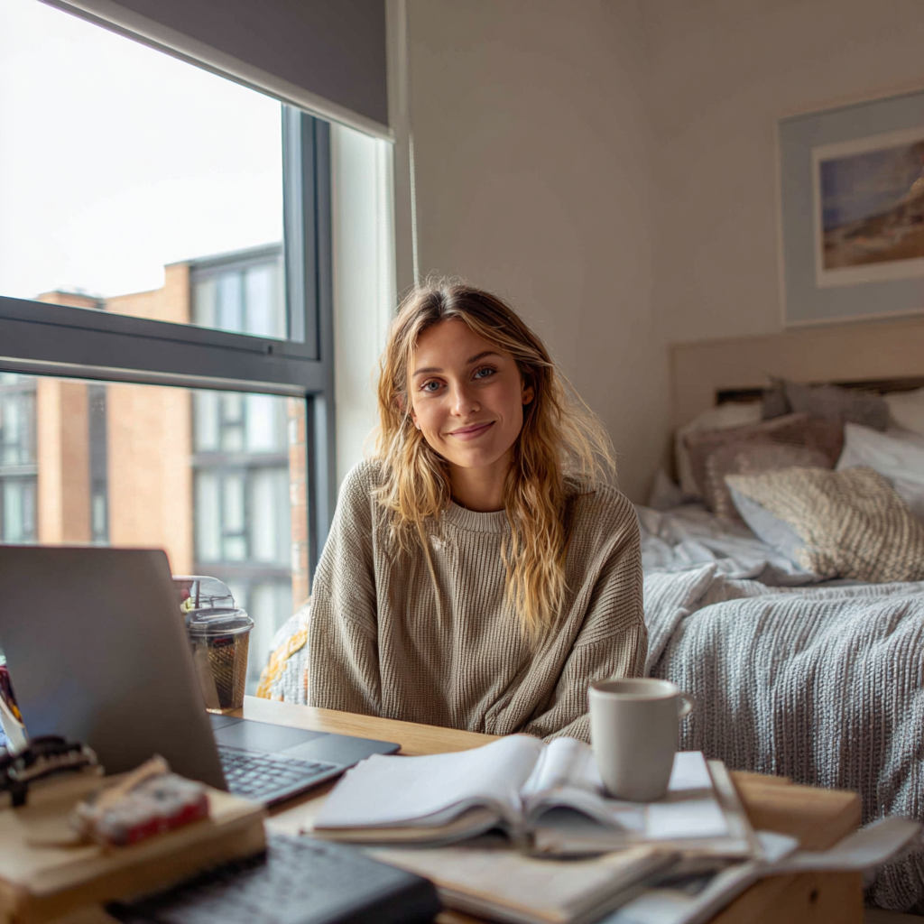 Student checking eligibility for loans for students on a laptop