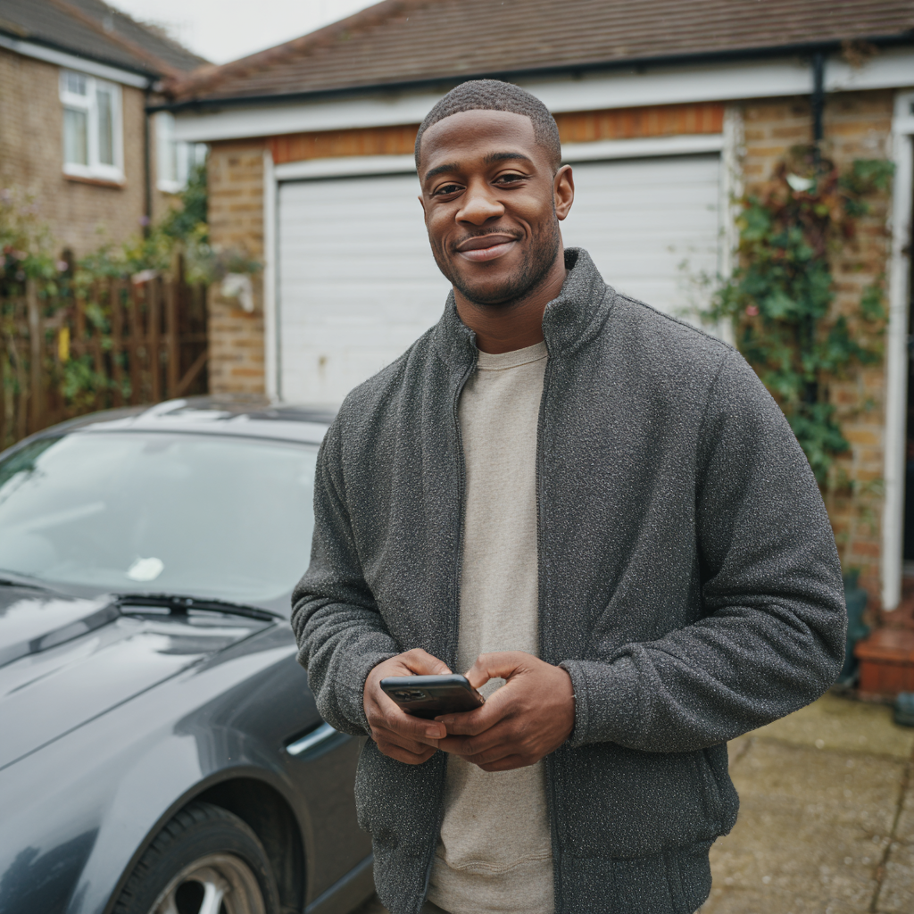 Man reviewing £500 loan options on a tablet