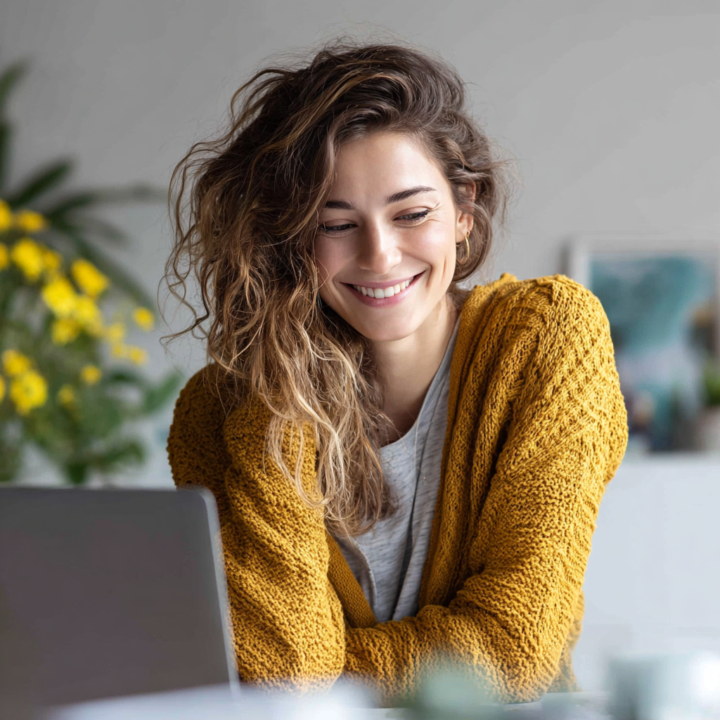 Happy person receiving their benefits loan approval