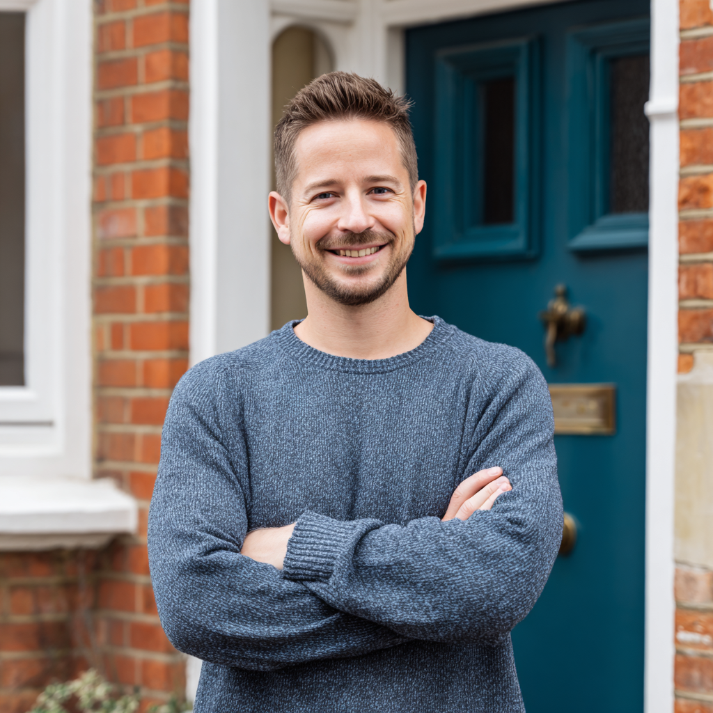 Man looking confident after finding an £800 loan