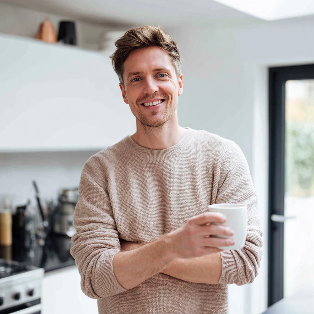 Man feeling confident about his instalment loan repayment plan