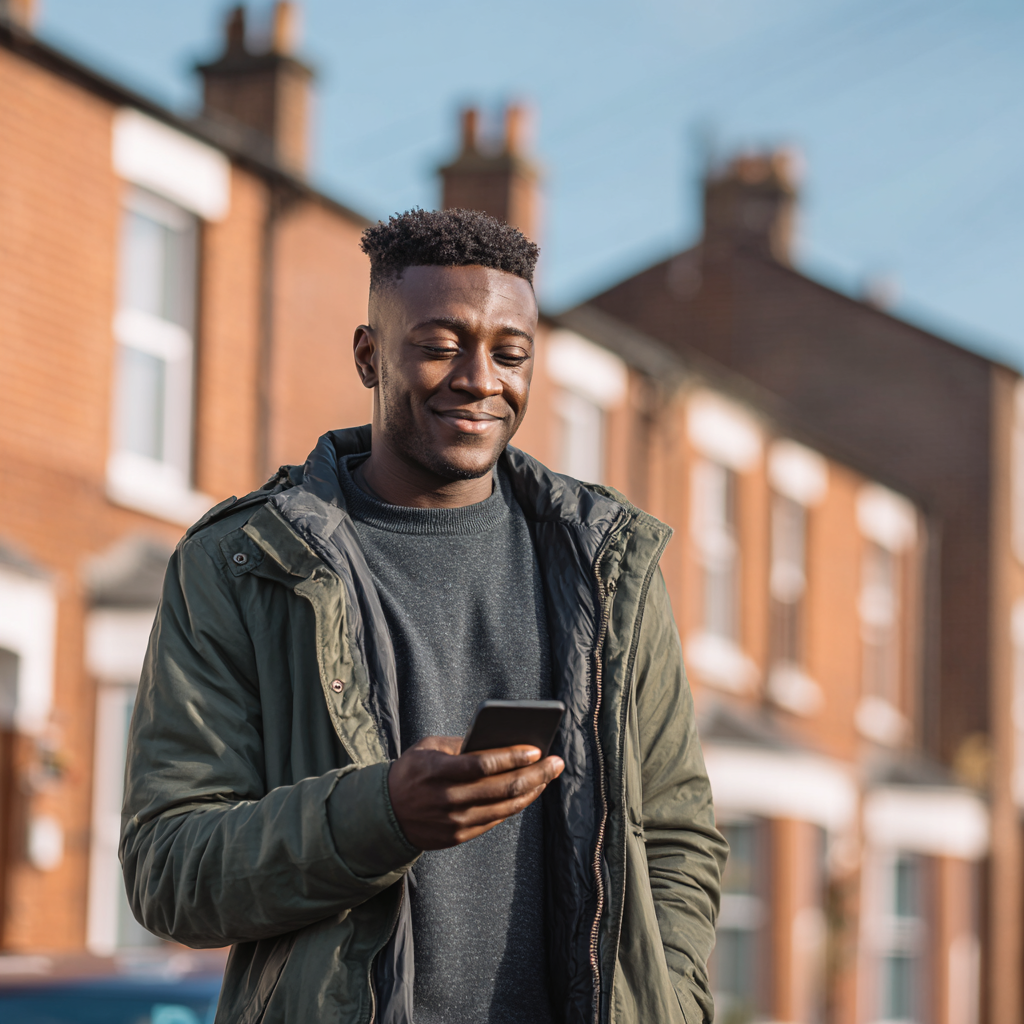 Man checking £200 loan bad credit approval on his phone