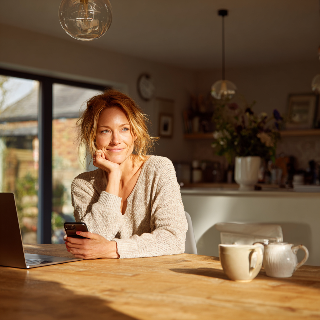 Person checking same day loan approval on their phone at home