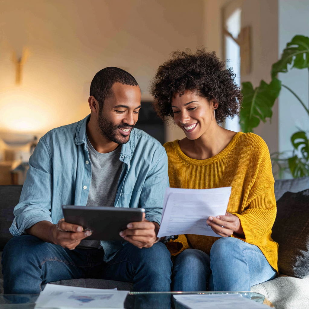 Couple exploring quick loan options together