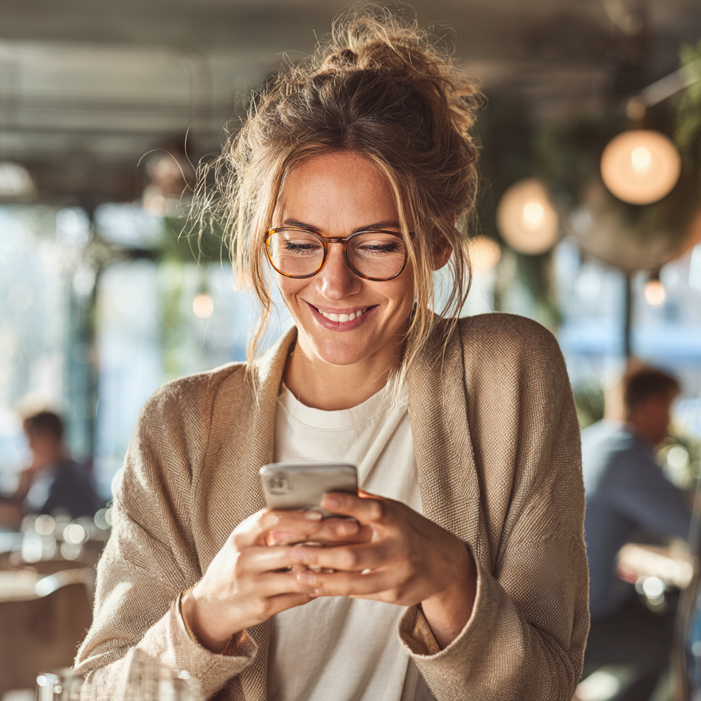Woman who found a suitable quick loan smiling
