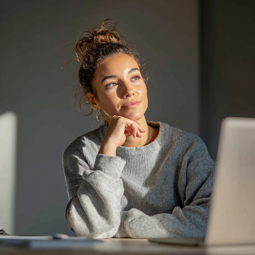 Woman researching £5,000 loan eligibility requirements online