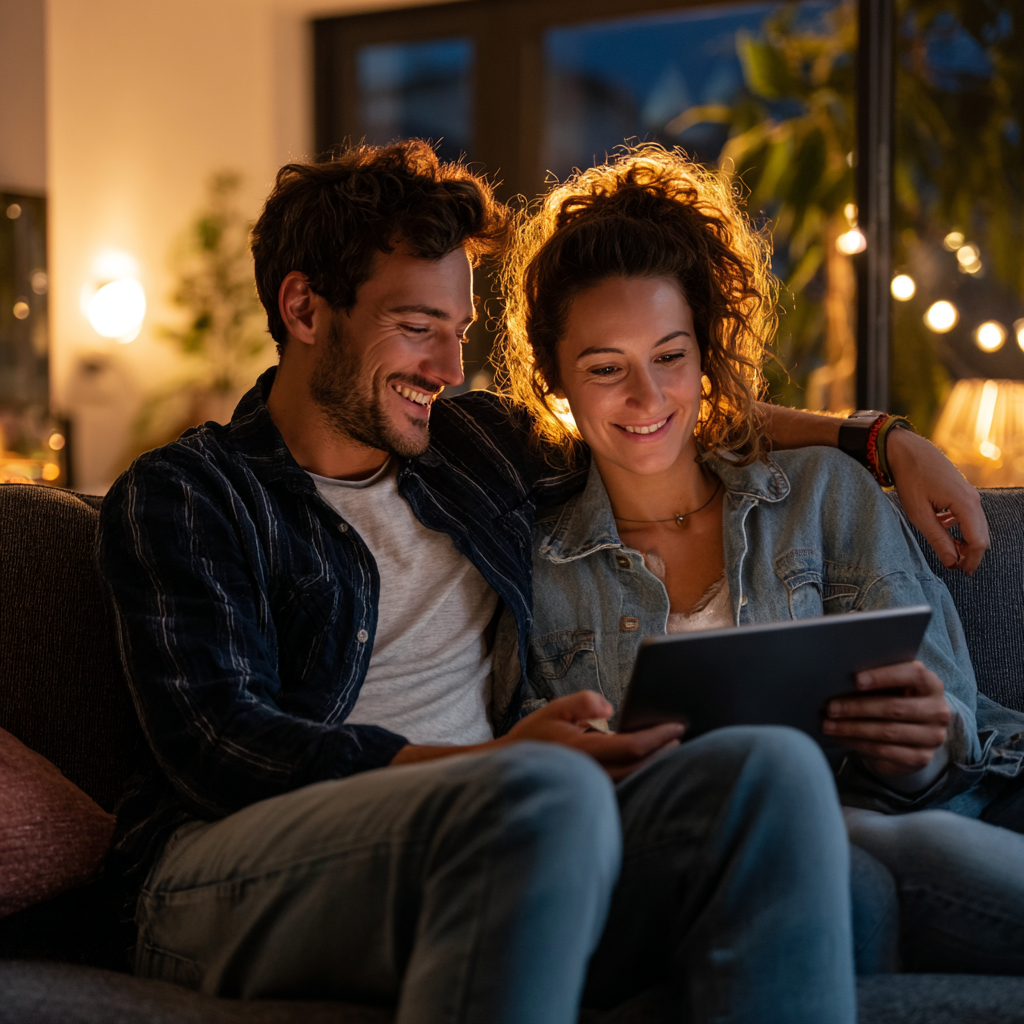 Couple exploring loans for bad credit together