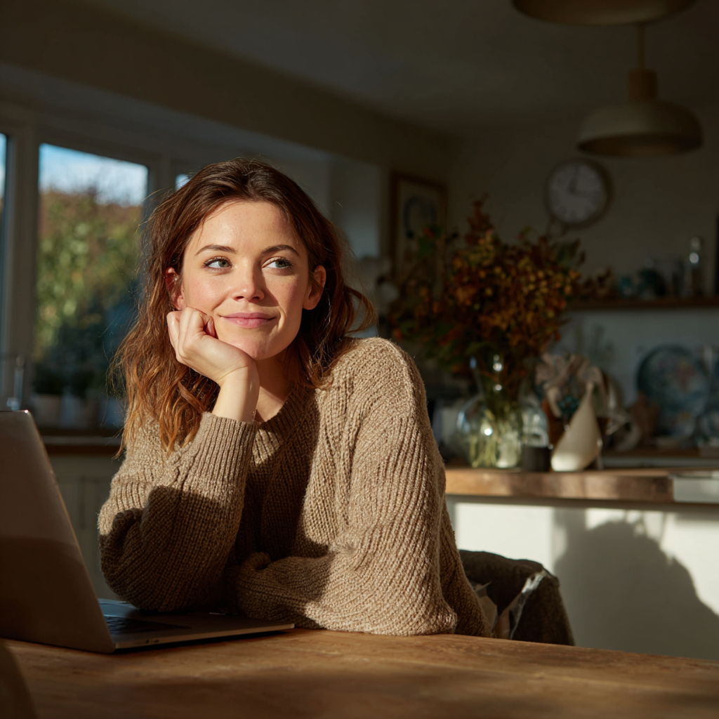 Woman feeling confident after finding a £400 loan